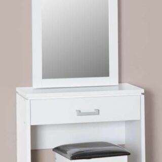 Charles 1 Drawer Dressing Table Set - White/Black Faux Leather