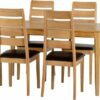 Logan 1+4 Dining Set - Oak Varnish/Brown