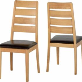 Logan Chair - Oak Varnish/Brown