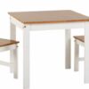 REDUCED Ludlow 1+2 Dining Set - White/Oak Lacquer SHOWROOM MODEL (ALREADY ASSEMBLED)