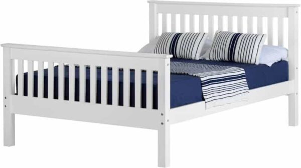 Monaco 5' Bed High Foot End - White