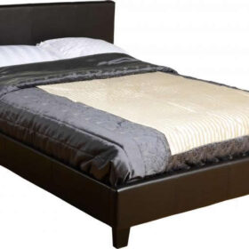 Prado 4' Bed - Brown Faux Leather
