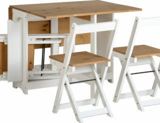 Santos Butterfly Dining Set - White/Distressed Waxed Pine