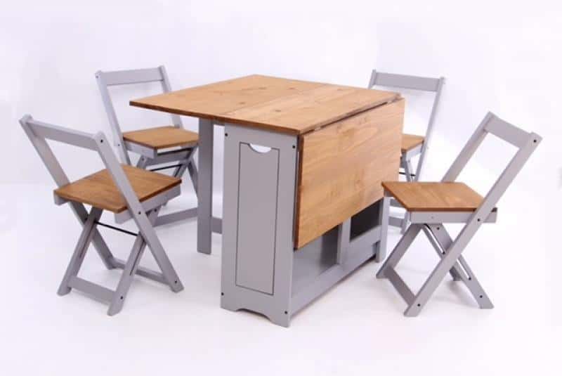 Santos Butterfly Dining Set - Slate Grey/Distressed Waxed Pine