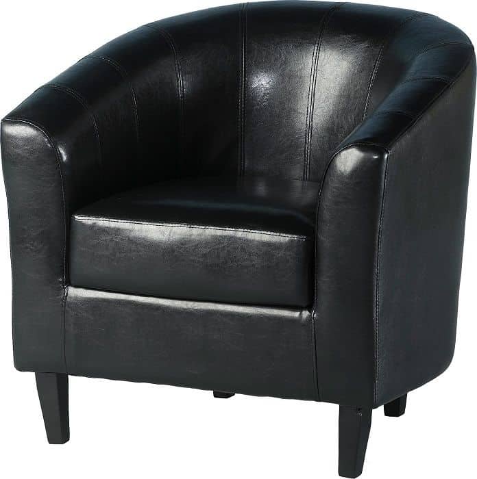 Tempo Tub Chair - Black Faux Leather