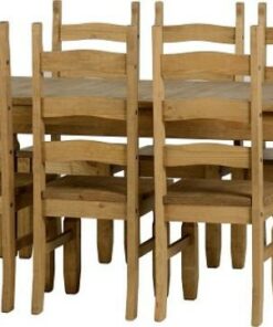 Corona Extending Dining Set (1+8) - Distressed Waxed Pine