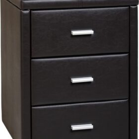 Prado 3 Drawer Bedside Chest - Brown Faux Leather