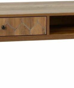 Ottawa 1 Drawer Coffee Table in Medium Oak Effect/Black
