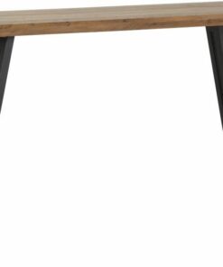 Quebec Straight Edge Console Table in Medium Oak Effect/Black