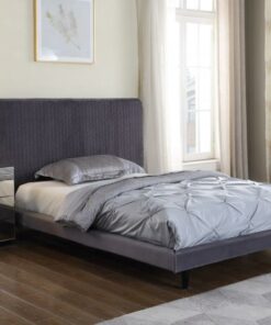 Shannon 4'6" Bed in Grey Fabric